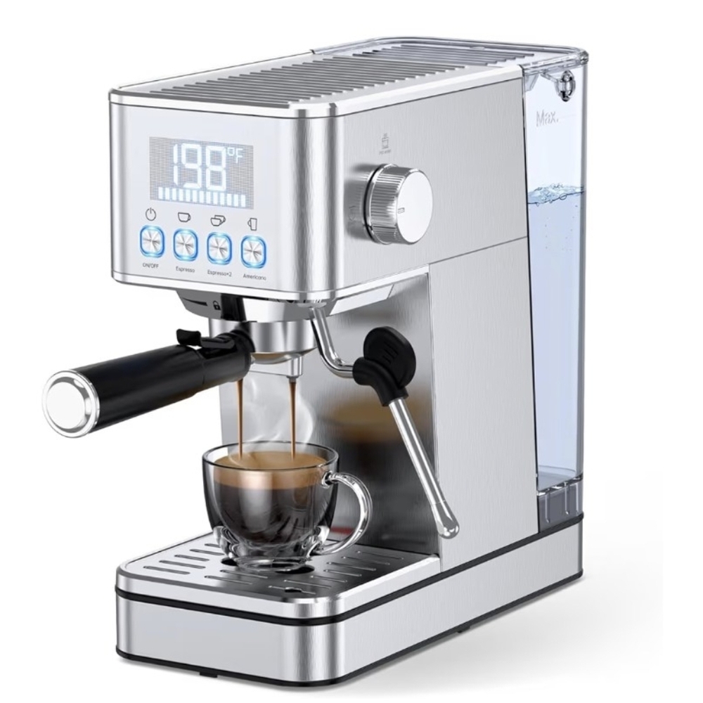 NWT Lertin Espresso Machine With Steamer, Comes With FREE Grinder Included